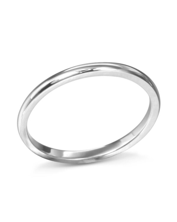 Platinum Half Round Wedding Band